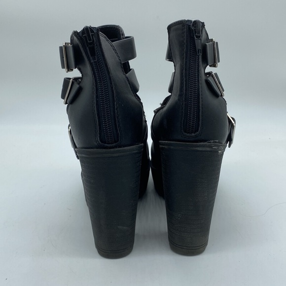 Charlotte Russe Platform Ankle Booties Buckle Black Womens Size 8 - Picture 3 of 16